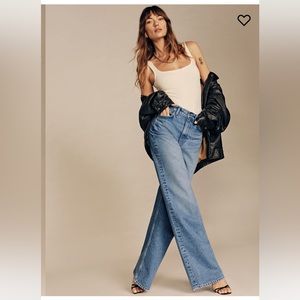 Reformation Cary High Rise Slouchy Wide Leg Jeans, Size 25